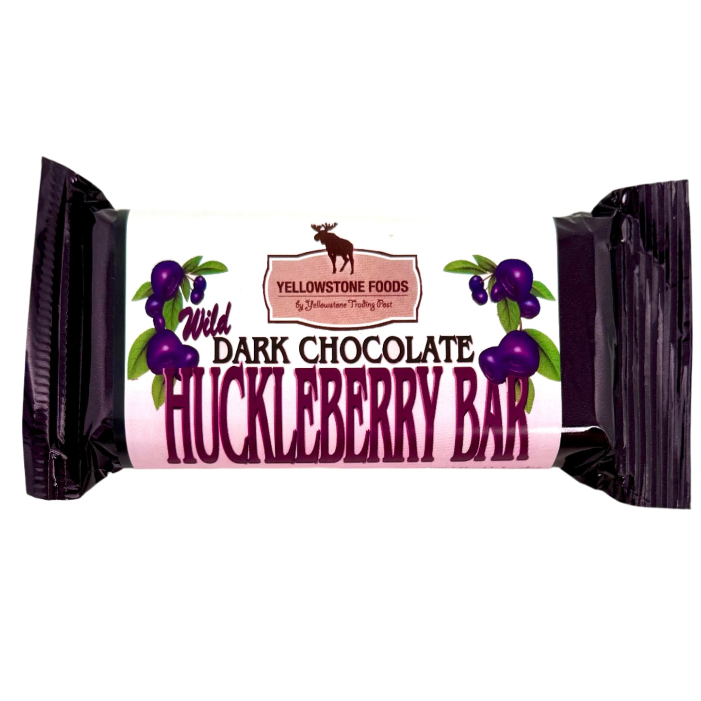 Bar of dark chocolate with huckleberry filling