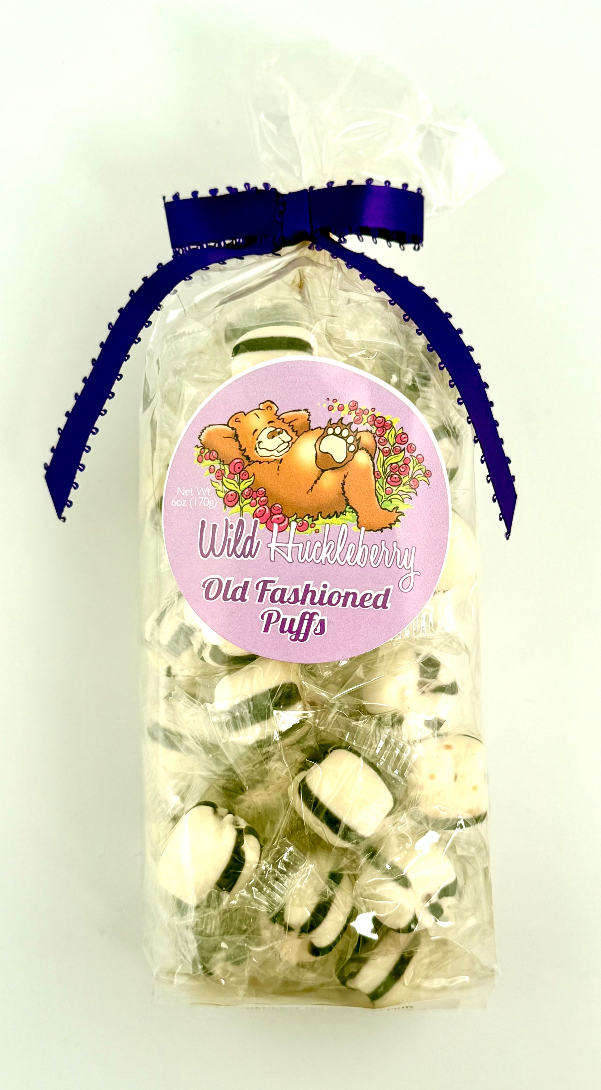 Bag of huckleberry old-fashioned puff candies
