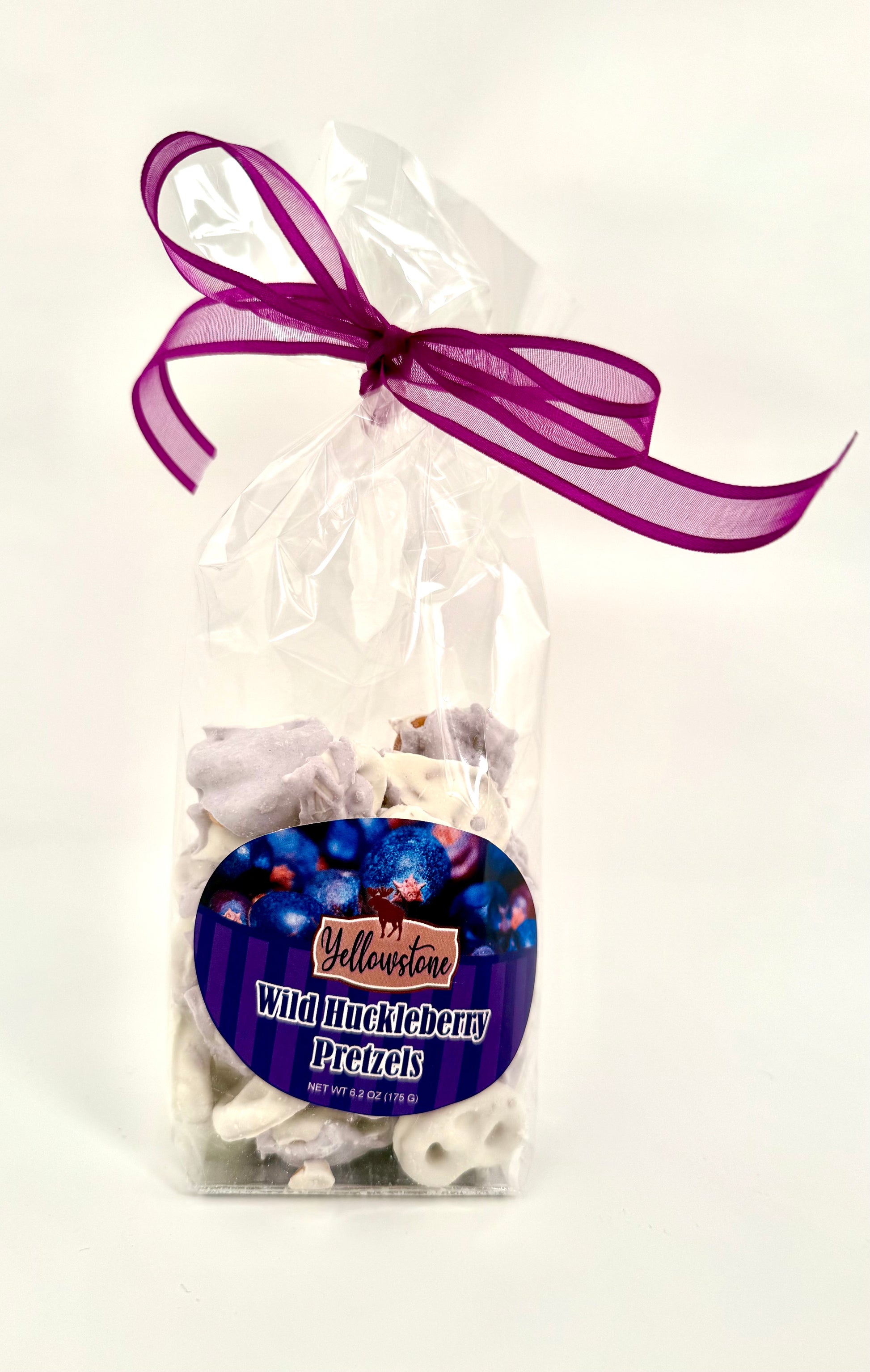 Huckleberry white chocolate pretzels