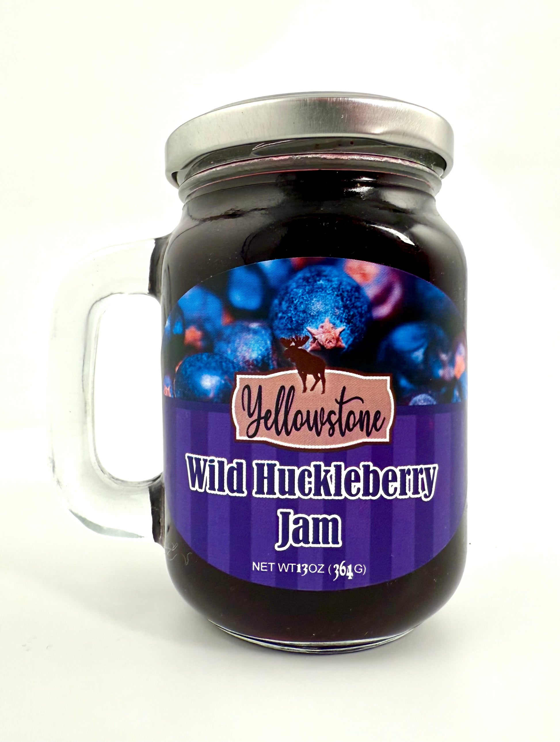 Mountain berry jam in classic jar with handle