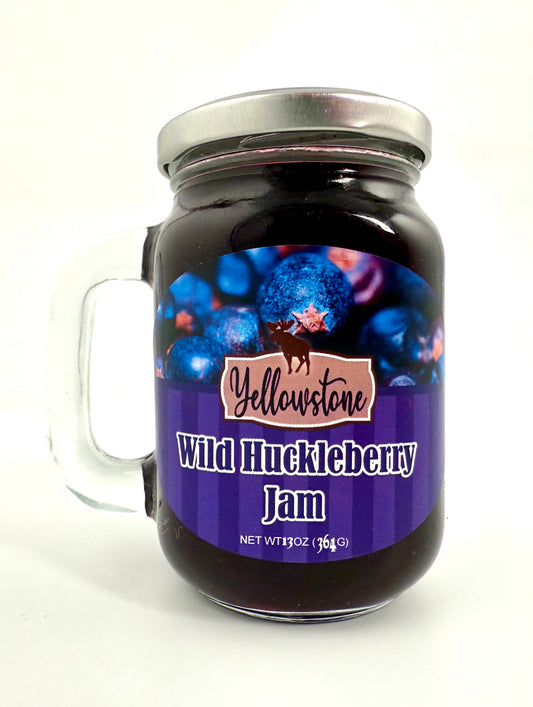 Mountain berry jam in classic jar with handle