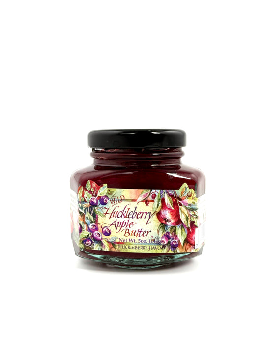 Jar of huckleberry apple butter spread