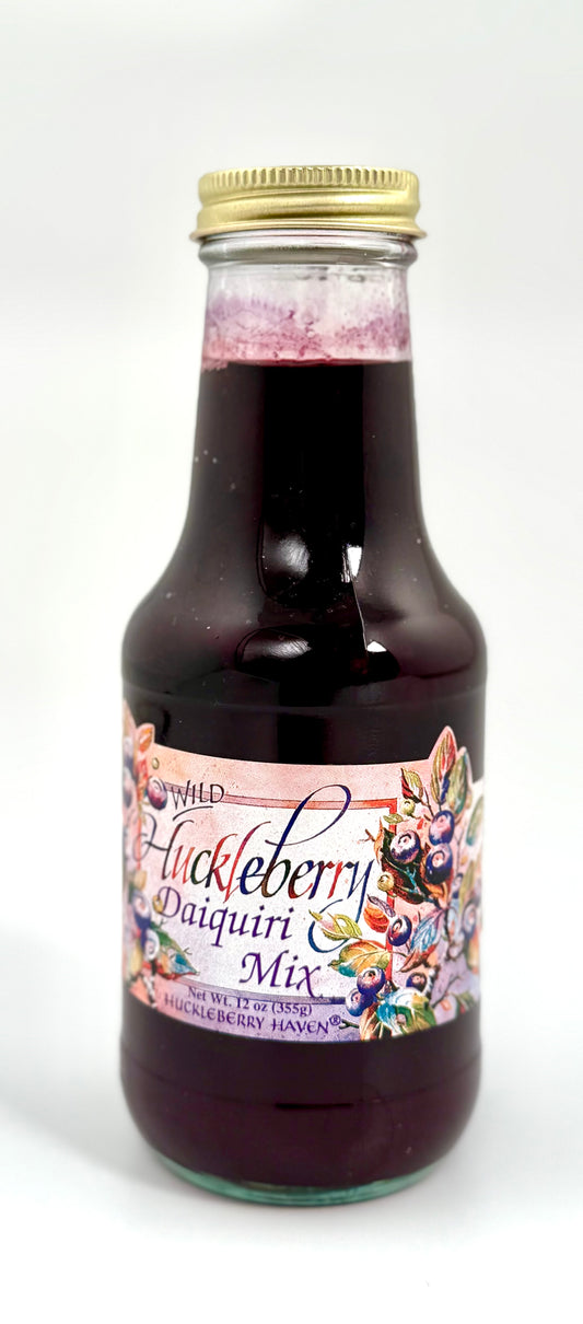Bottle of huckleberry daiquiri cocktail mix"
