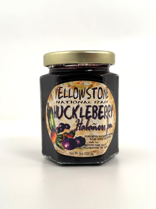 Spicy huckleberry habañero jam jar