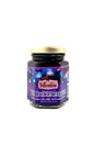 huckleberry jam in tiny glass jar