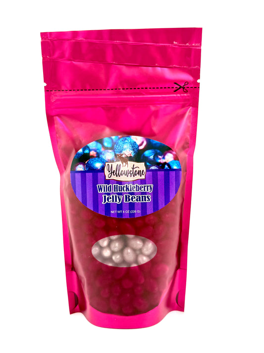 Bag of huckleberry-flavored jelly beans