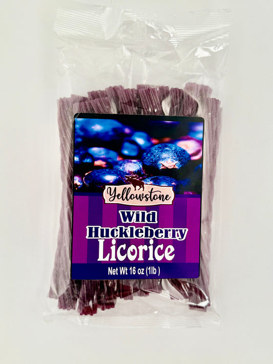 Huckleberry licorice ropes in twist packaging