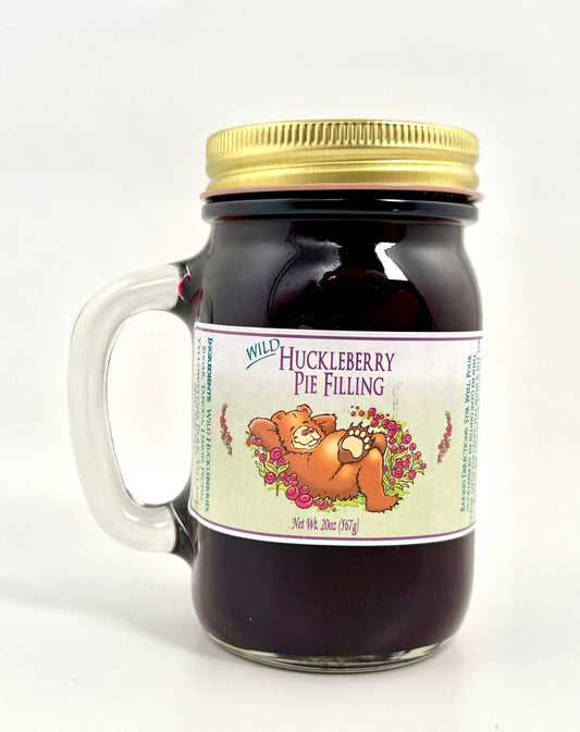 Jar of thick huckleberry pie filling
