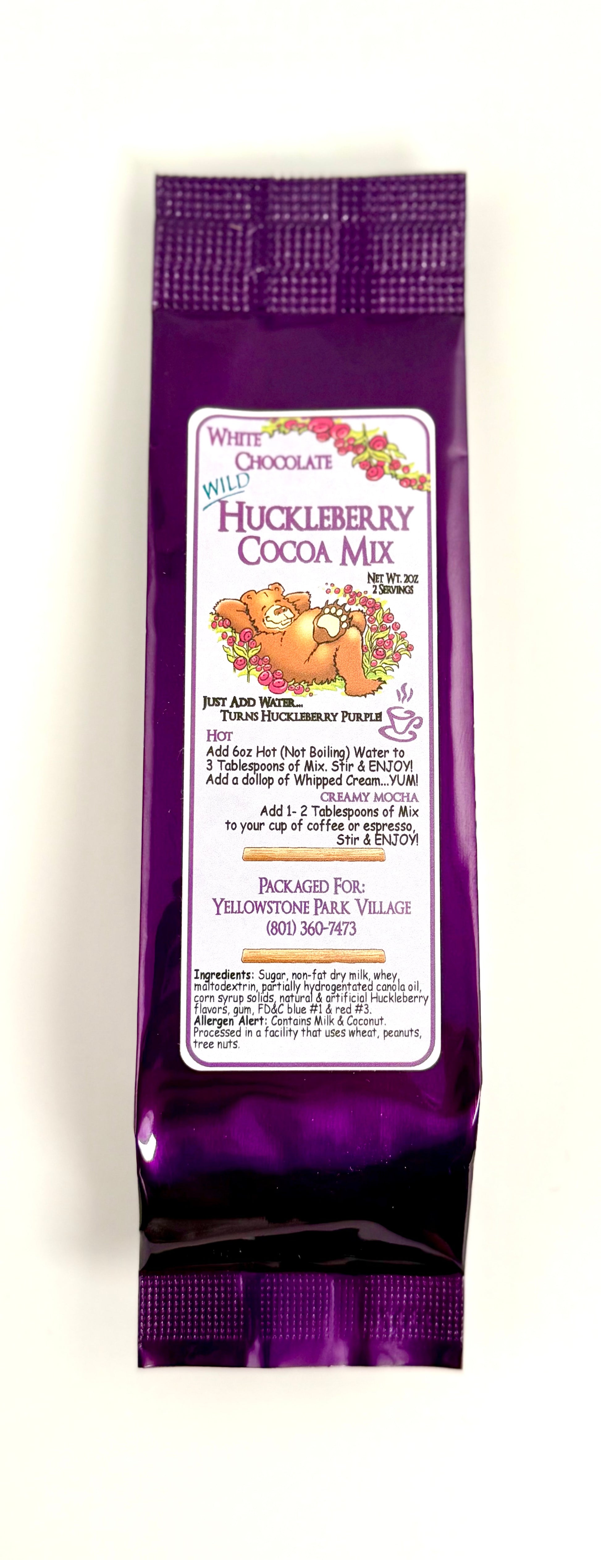 Bag of huckleberry white chocolate drink mix