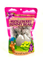 Vibrant colored package with clear view of sour gummy bears