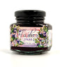 Sweet mountain berry jam in purple jar